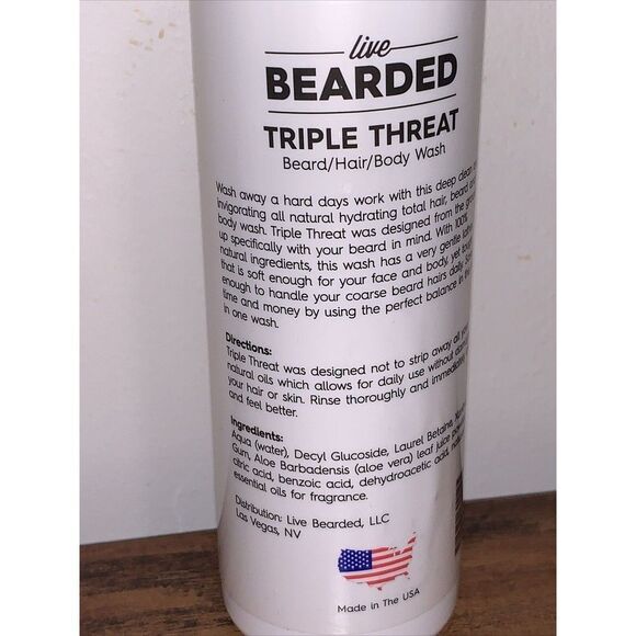 2x Live Bearded Wingman Wash 8oz – Beard Hair Body Cleanser Citrus Vanilla - Picture 5 of 7